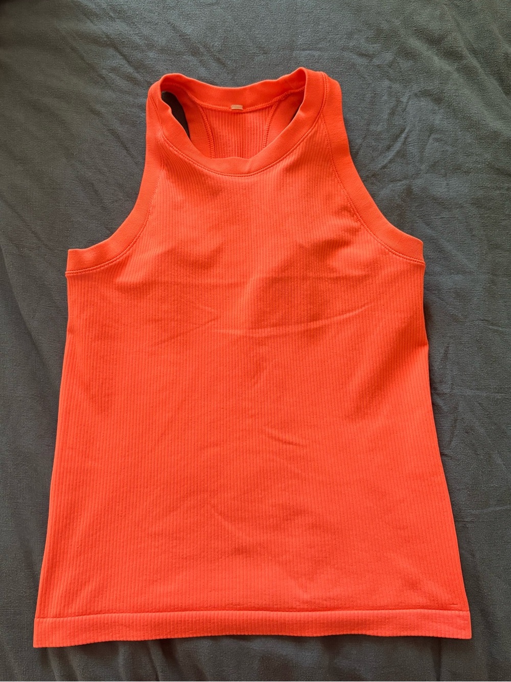 Athleta Ribbed High-Neck Tank Top in Bright Orange